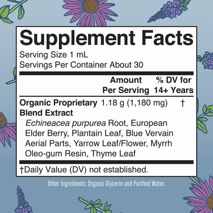 Lymphatic Support Herbal Blend Liquid Drops - USDA Organic Lymphatic Cleanse - Vegan - 30 Servings